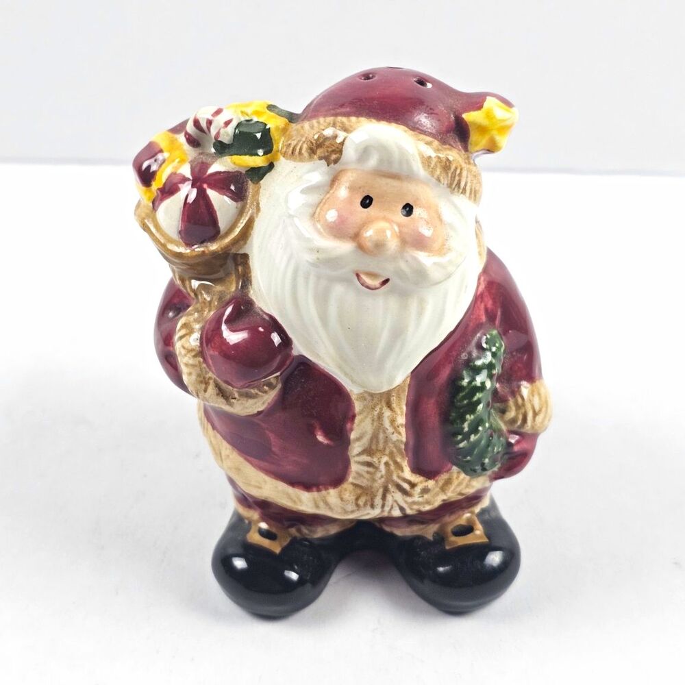 Ceramic Santa Claus Salt or Pepper Shaker 4" Figurine Glossy Christmas Holiday